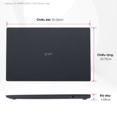 Laptop LG Gram 2023 15Z90RT-G.AH55A5 (Core i5 1340P/ 16GB/ 512GB SSD/ Intel Iris Xe Graphics/ 15.6inch Full HD/ Windows 11 Home/ Blue)