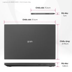 Laptop LG Gram 2023 2 in1 14T90R-G.AH55A5 (Core i5 1340P/ 16GB/ 512GB SSD/ Intel Iris Xe Graphics/ 14.0inch WUXGA Touch/ Windows 11 Home/ Black)