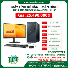 Máy tính để bàn Dell Inspiron 3030 (i7 14700 16GB RAM/512GB SSD/WL+BT/K+M/ Win11) + Màn hình dell 21.5