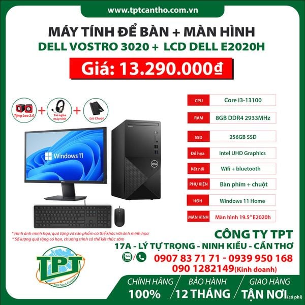 Nhân bản từ Máy tính để bàn Dell Vostro 3020 + LCD 19.5