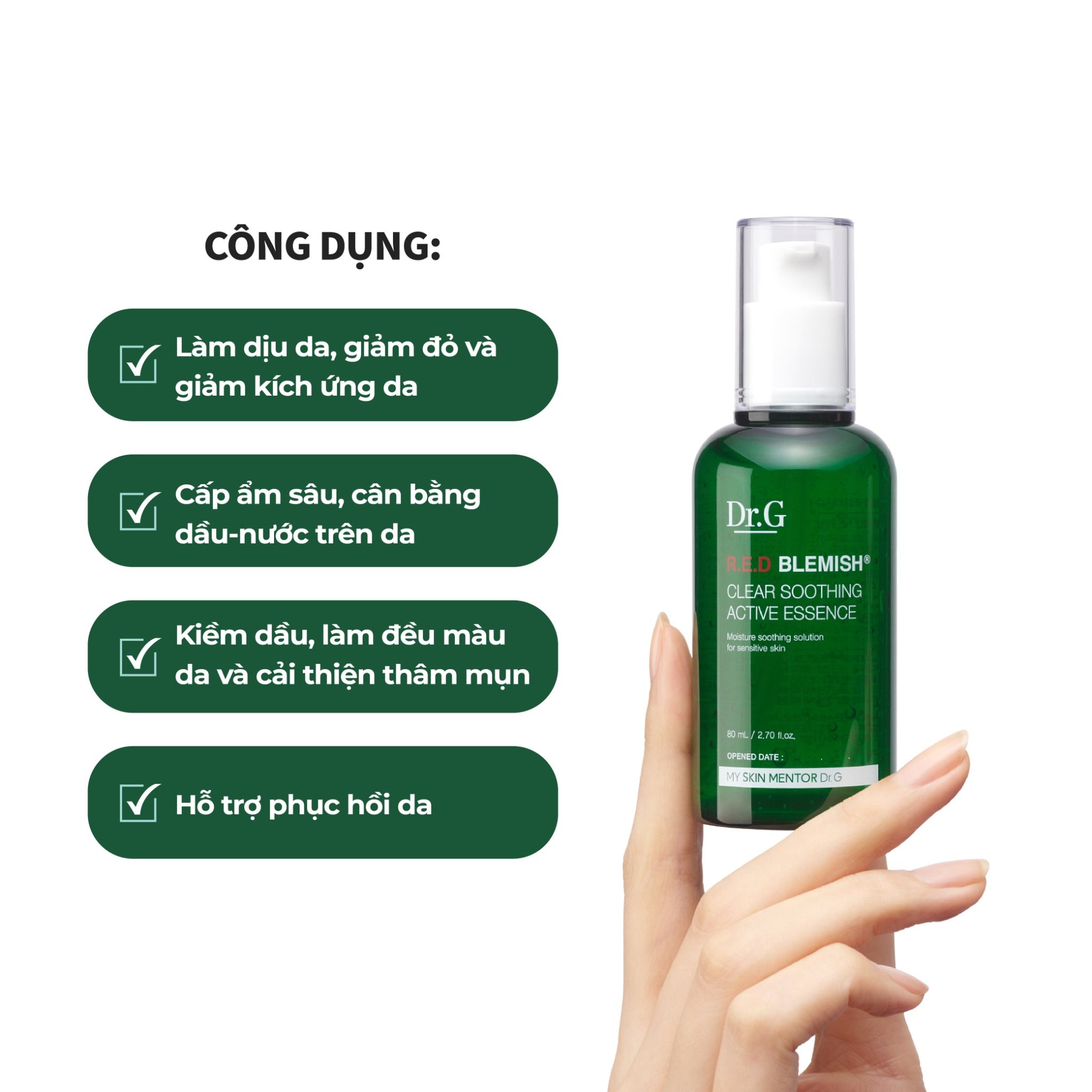  Dr.G Tinh chất R.E.D Blemish Clear Soothing Active Essence 80ml 