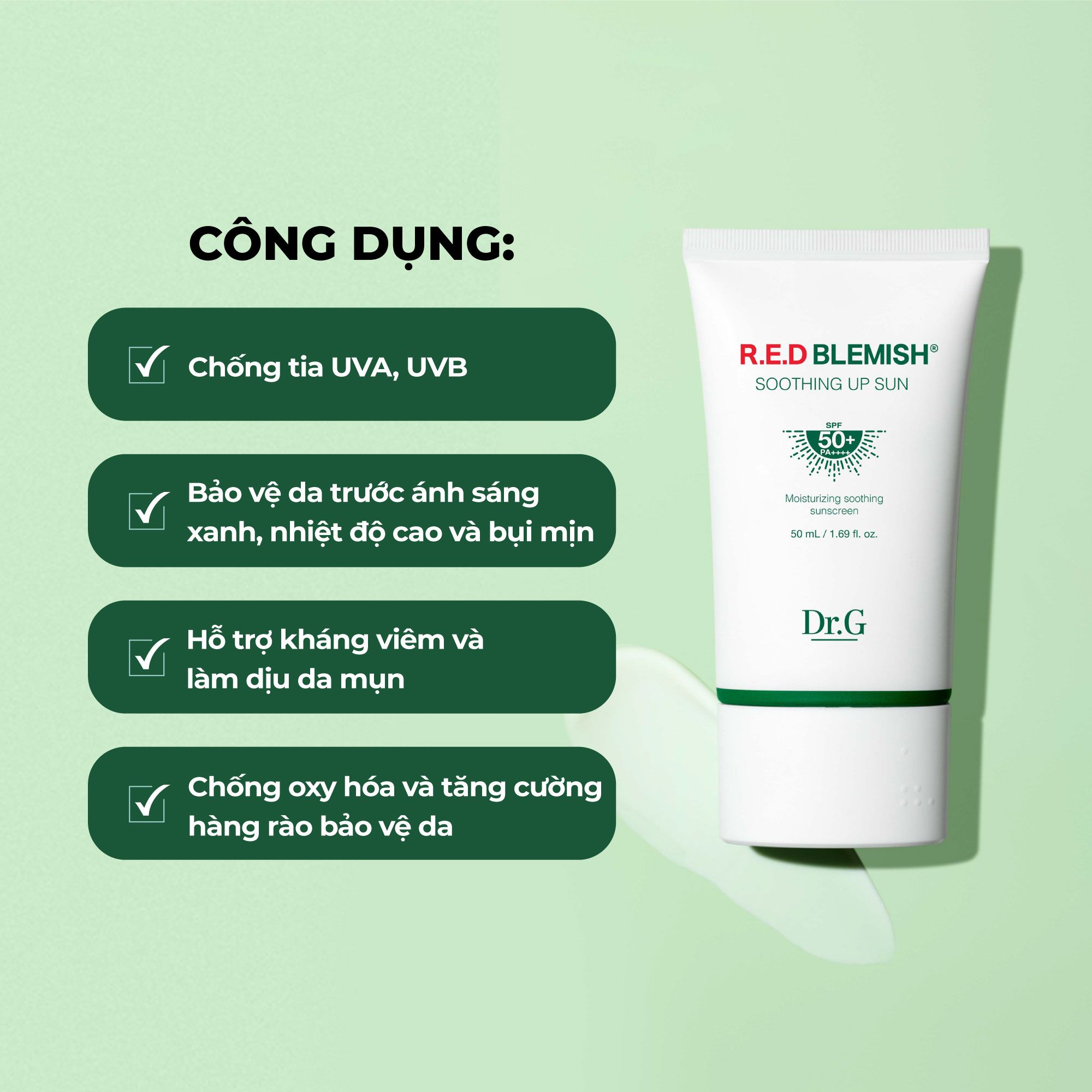  Dr.G Kem chống nắng R.E.D Blemish Soothing Up Sun SPF 50+ PA++++ 50ml 