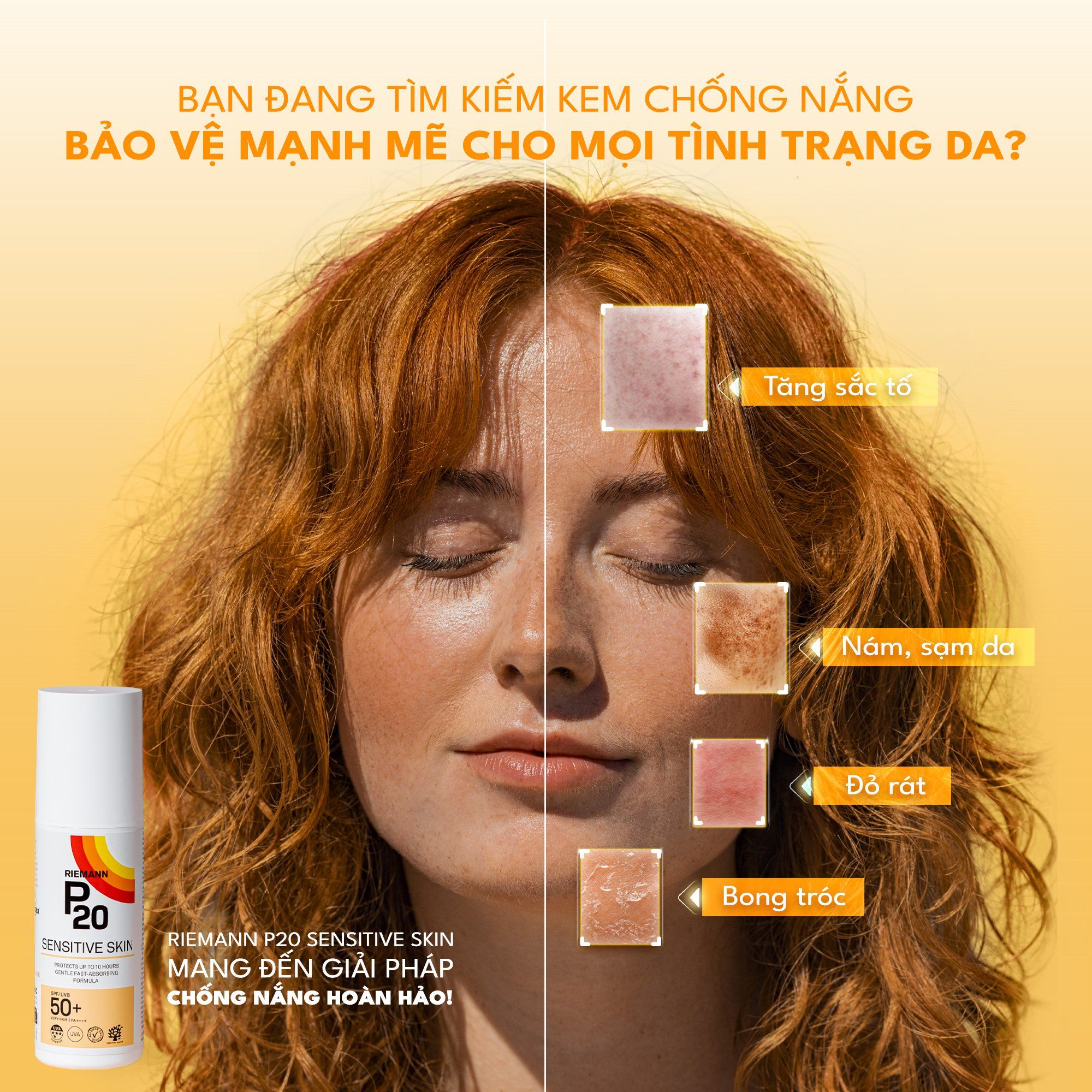  Kem chống nắng phổ rộng Riemann P20 Sensitive Skin SPF 50+ PA ++++ 100ml dành cho mọi loại da 