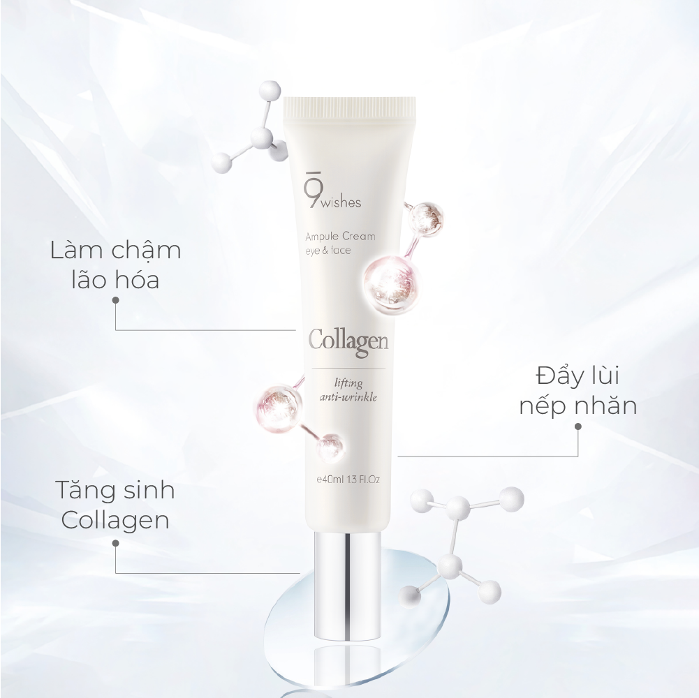  9 Wishes Kem dưỡng Collagen Ampule Eye & Face Cream 40ml 