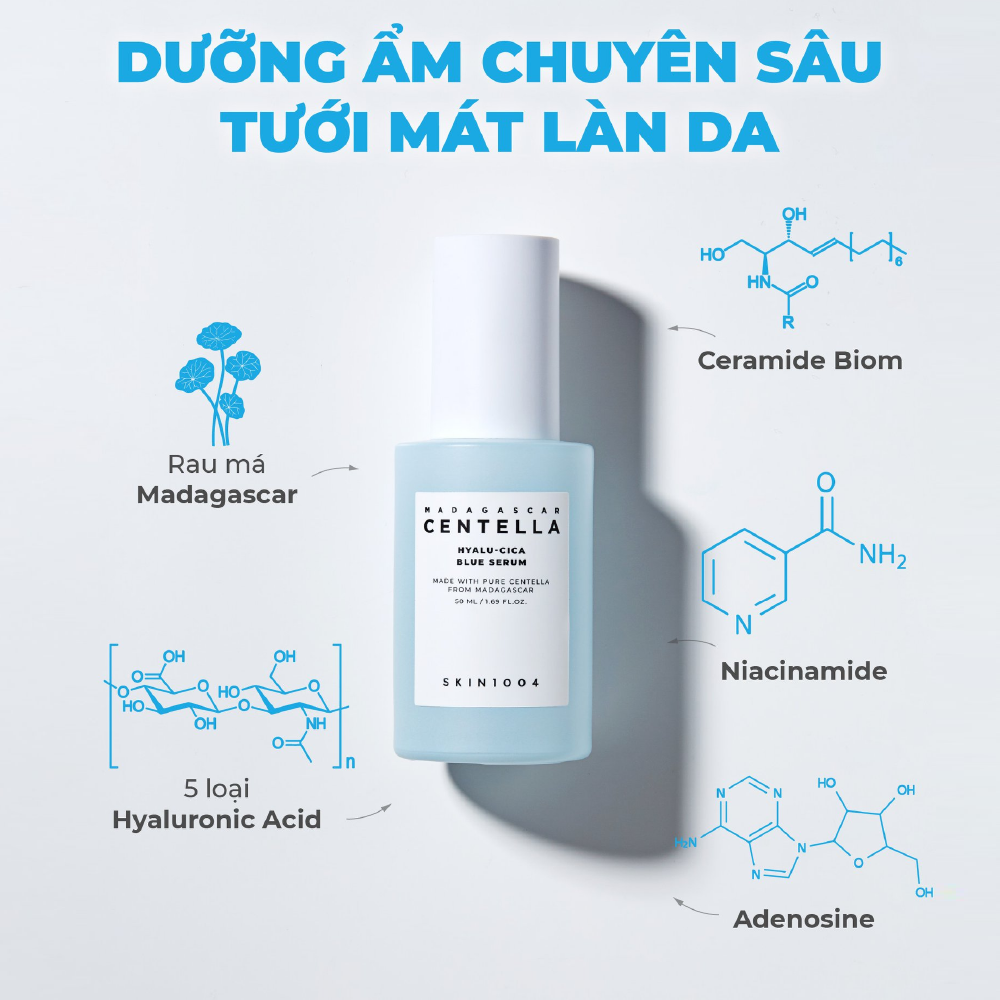  Tinh chất cấp ẩm SKIN1004 Madagascar Centella Hyalu-cica Blue Serum 50ml 
