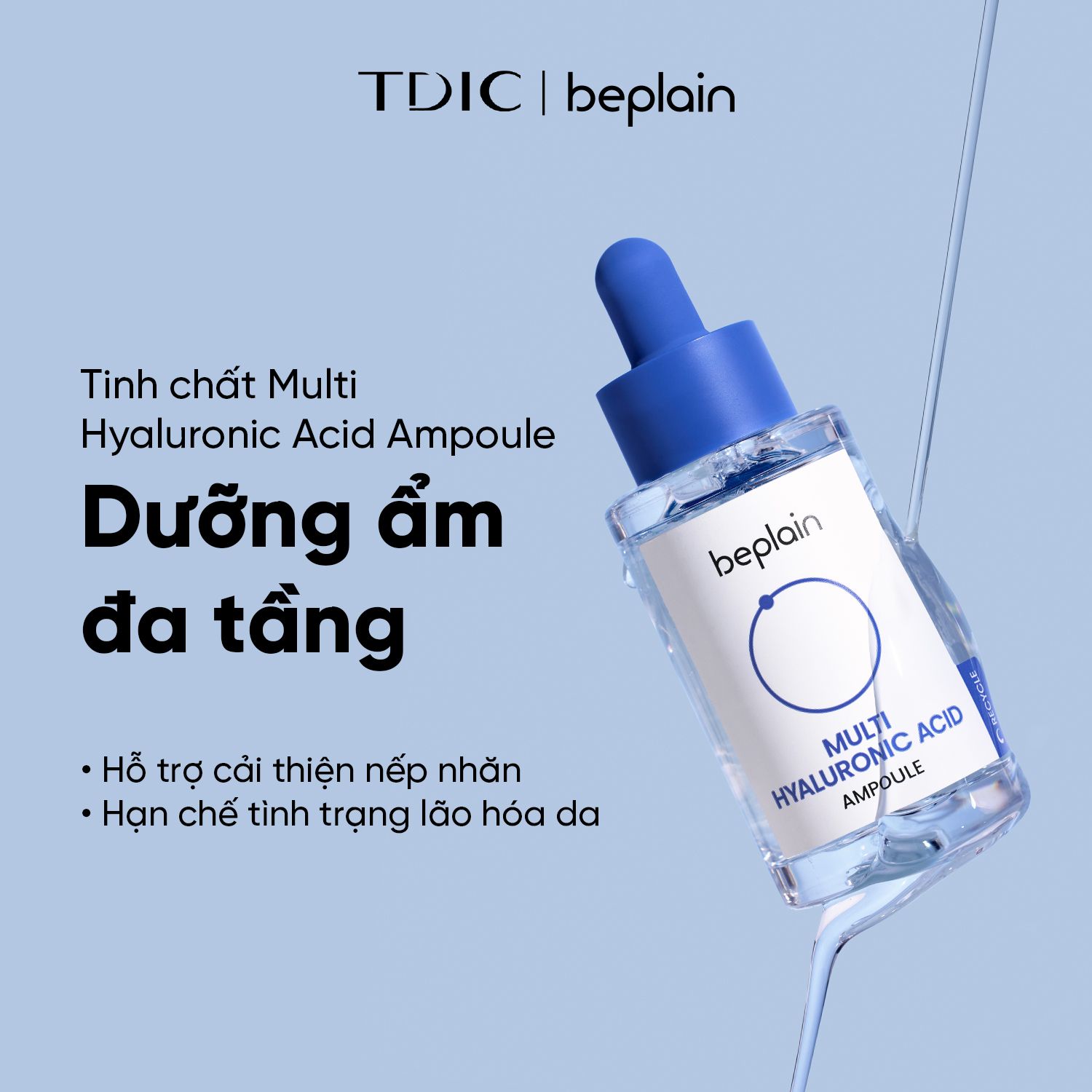  Tinh Chất Dưỡng Da Cấp Ẩm Sâu BEPLAIN Multi Hyaluronic Acid Ampoule 30ml 