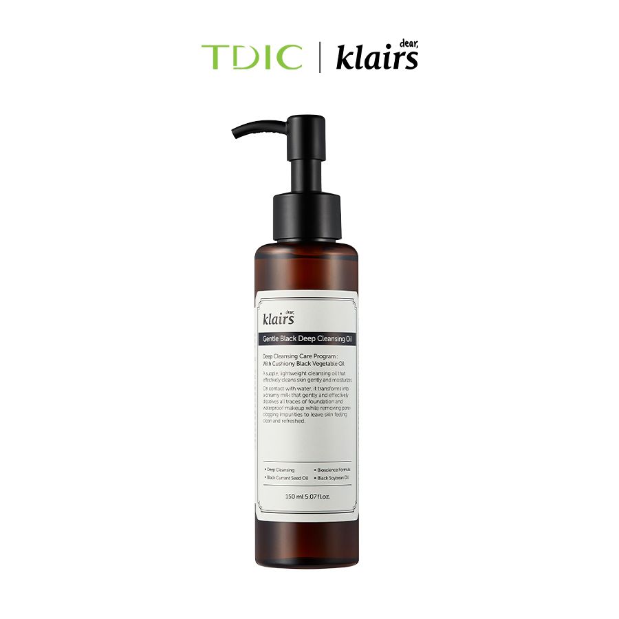  Dear, Klairs Dầu tẩy trang Gentle Black Deep Cleansing Oil 150ml 