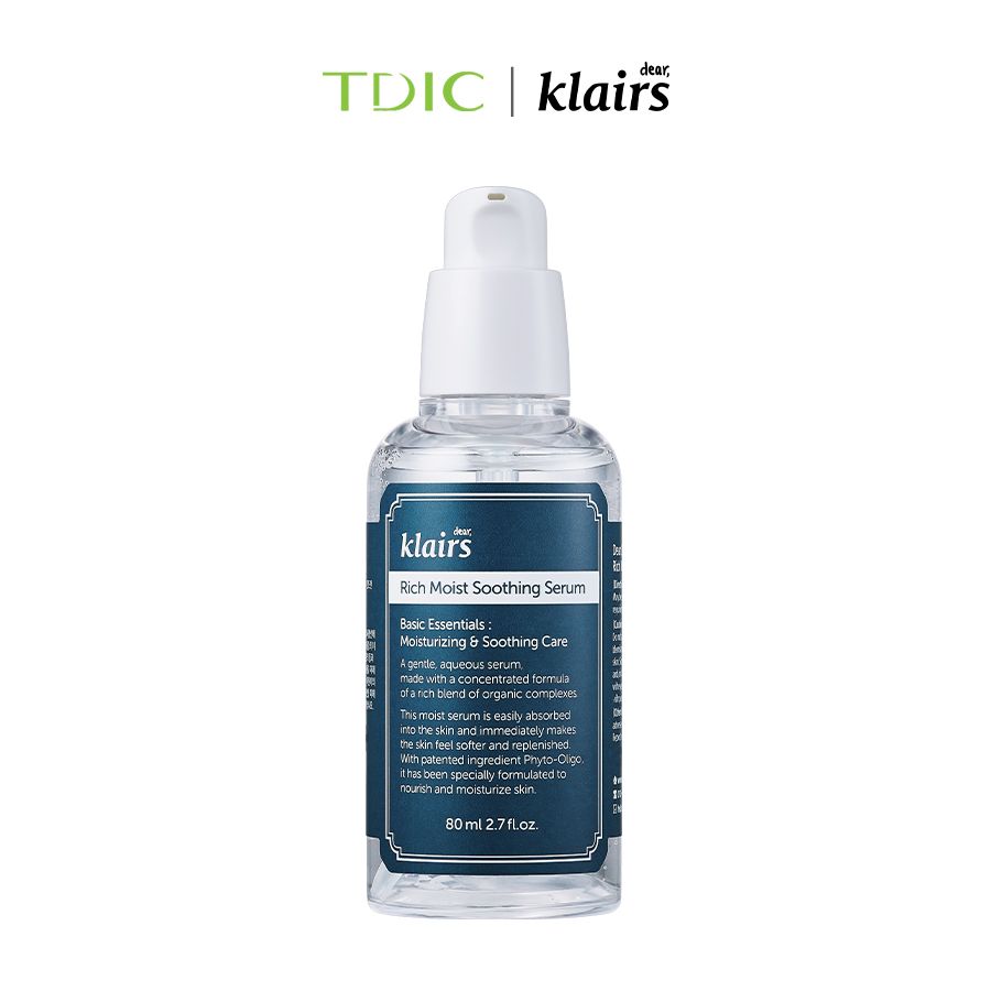  Dear, Klairs Tinh chất dưỡng da Rich Moist Soothing Serum 80ml 
