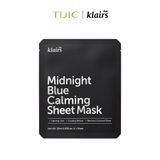  Dear, Klairs Mặt nạ giấy Midnight Blue Calming Sheet Mask 25ml 