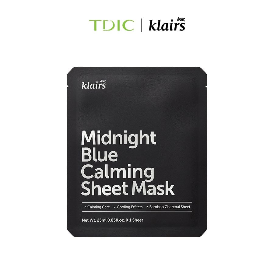  Dear, Klairs Mặt nạ giấy Midnight Blue Calming Sheet Mask 25ml 
