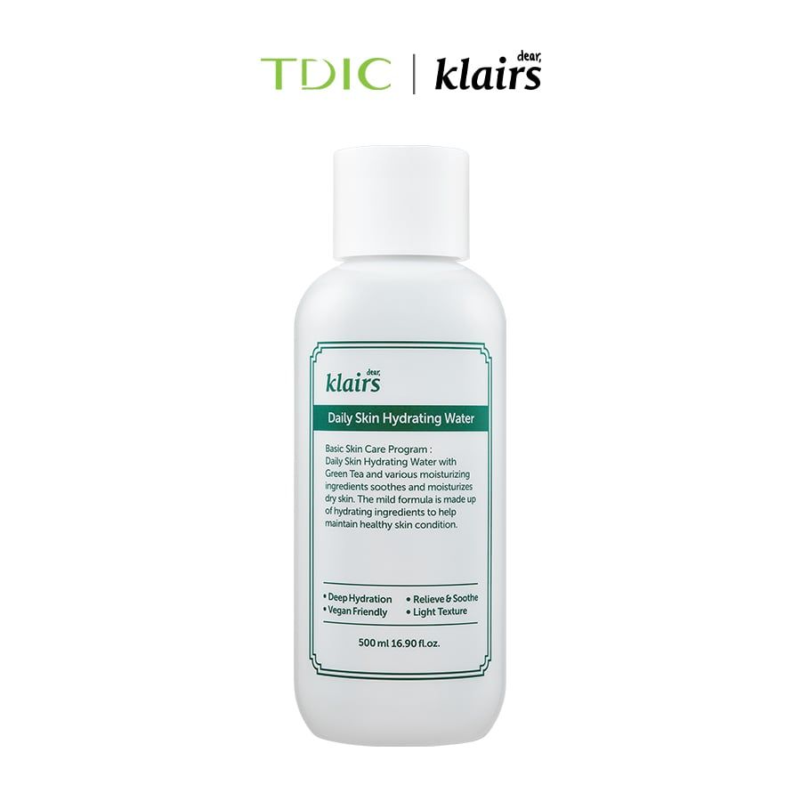  Dear, Klairs Nước hoa hồng Daily Skin Hydrating Water 500 ml 