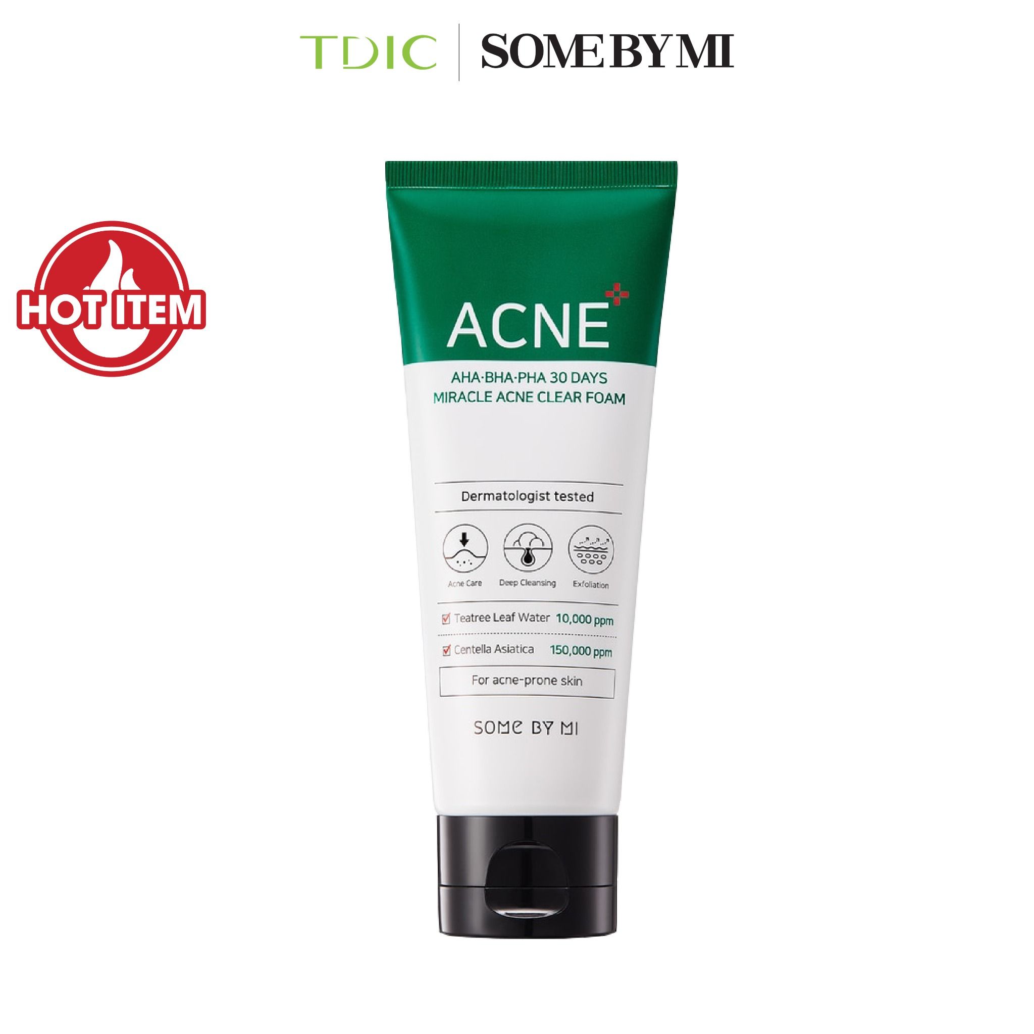  Some By Mi Sữa rửa mặt AHA-BHA-PHA 30 Days Miracle Acne Clear Foam 100ml 