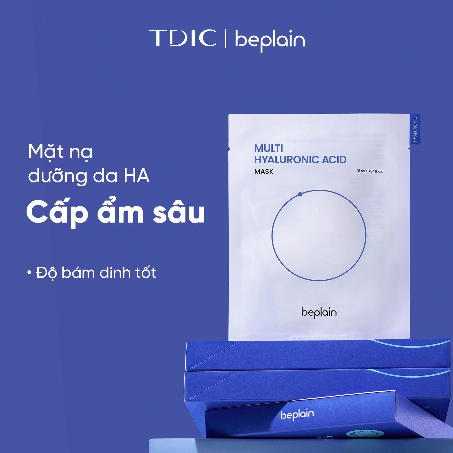  Mặt Nạ Dưỡng Da Cấp Ẩm Sâu BEPLAIN Multi Hyaluronic Acid Mask 25ml 