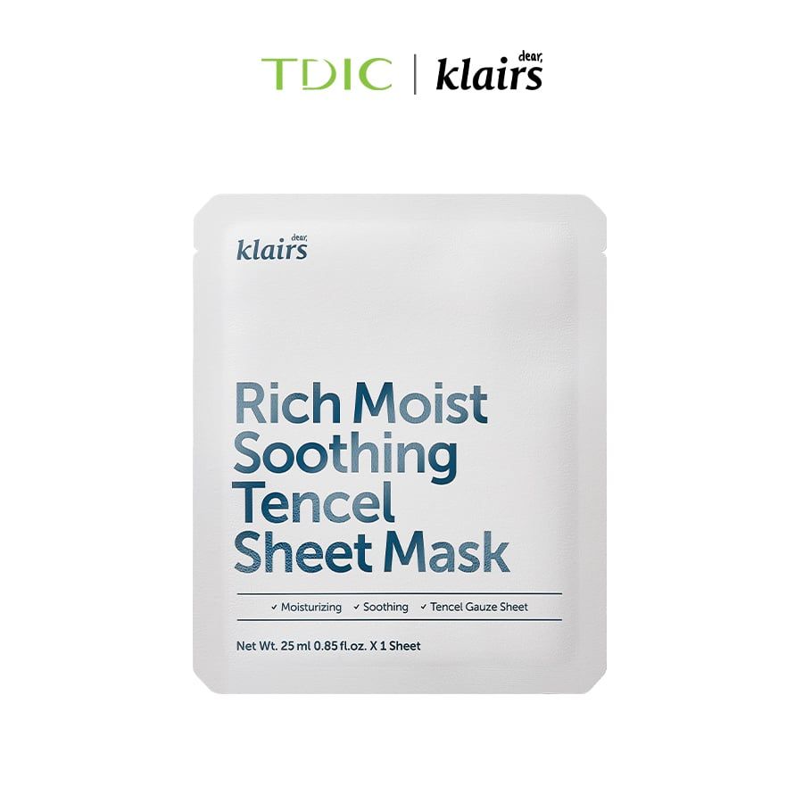  Dear, Klairs Mặt nạ giấy Rich Moist Soothing Tencel Sheet Mask 25 ml 