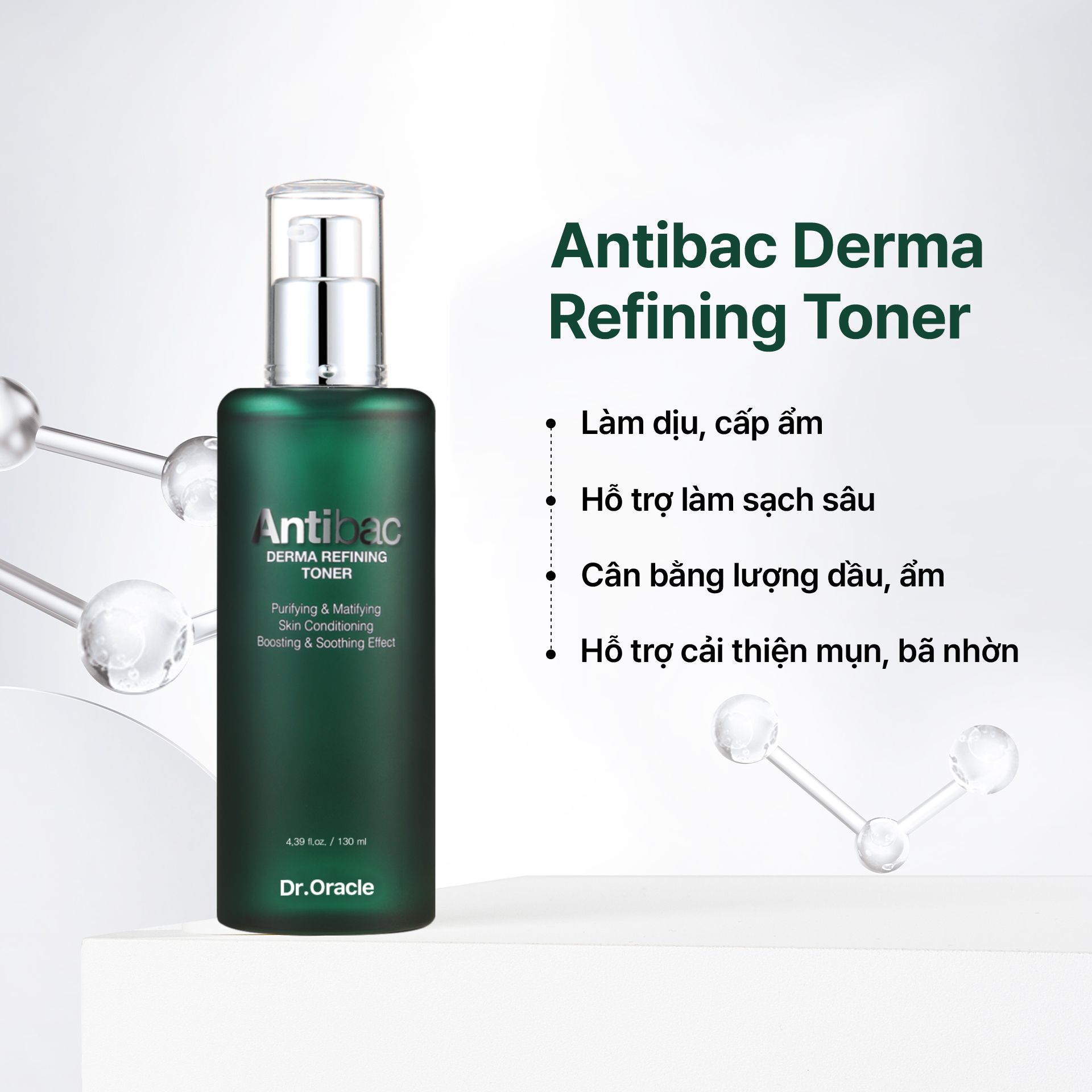  Dr.Oracle  Nước hoa hồng Antibac Derma Refining Toner 130ml 