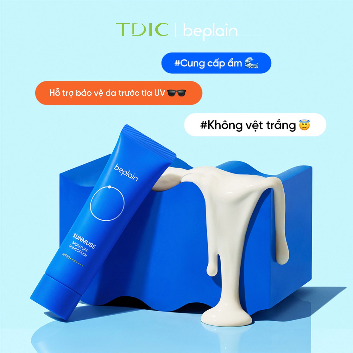 Kem Chống Nắng Hoá Học Dưỡng Ẩm BEPLAIN Sunmuse Moisture Sunscreen SPF50+ PA++++ 50ml 