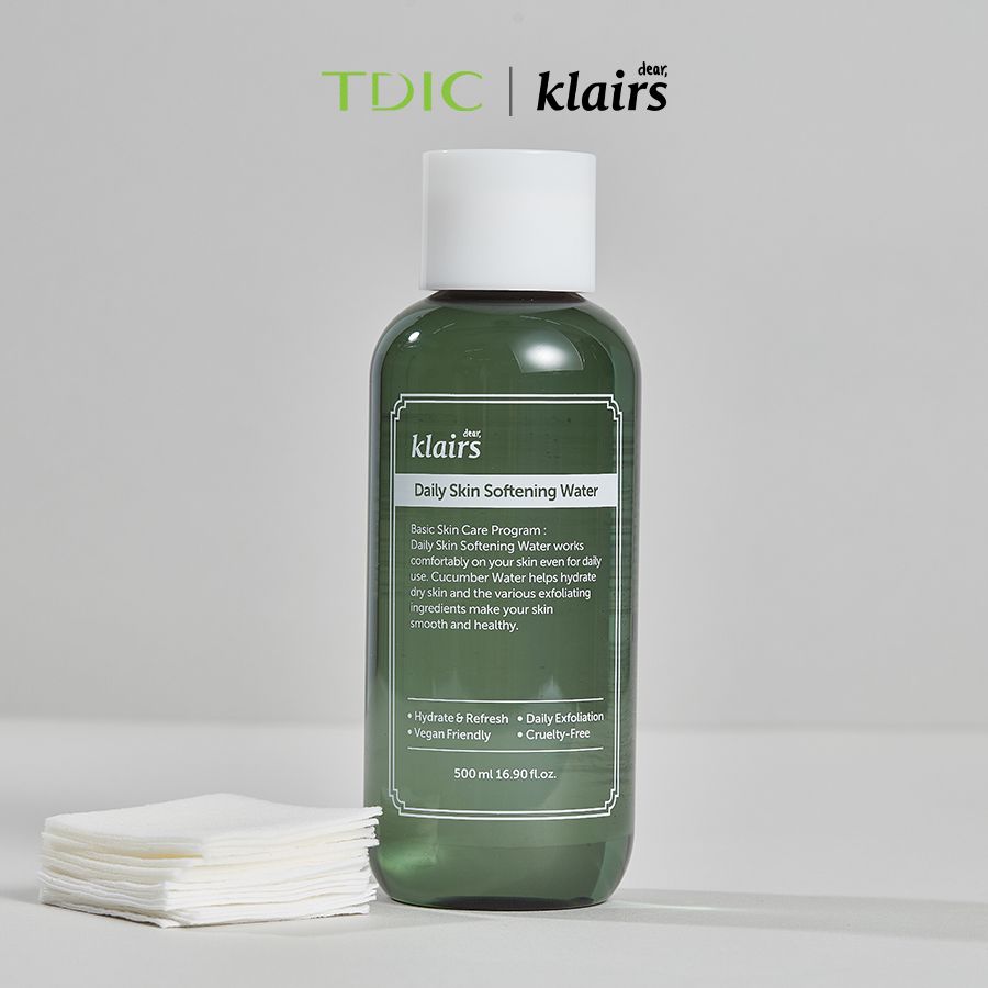  Dear, Klairs Nước hoa hồng Daily Skin Softening Water 500ml 