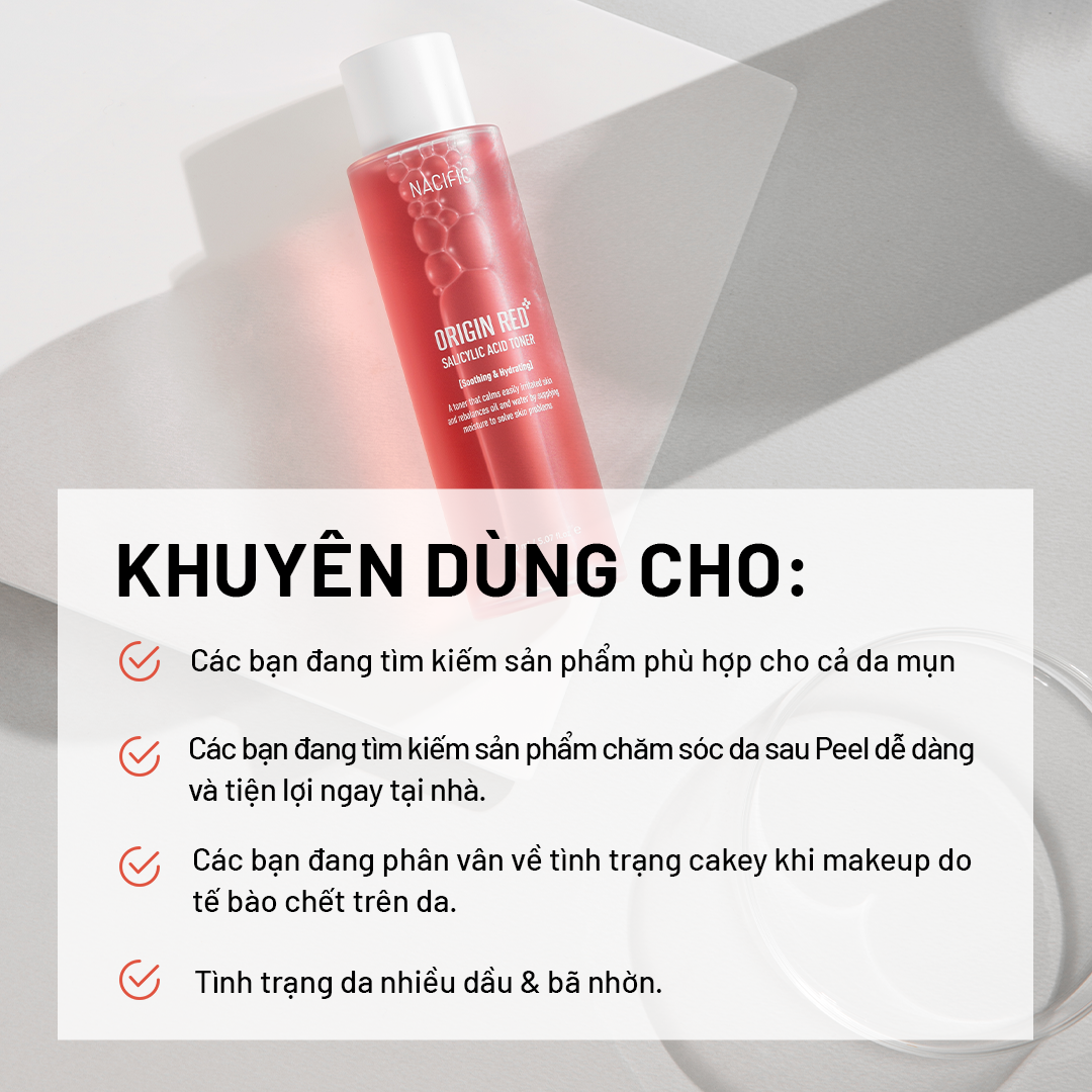  Nacific Nước hoa hồng Origin Red Salicylic Acid Toner 150ml 