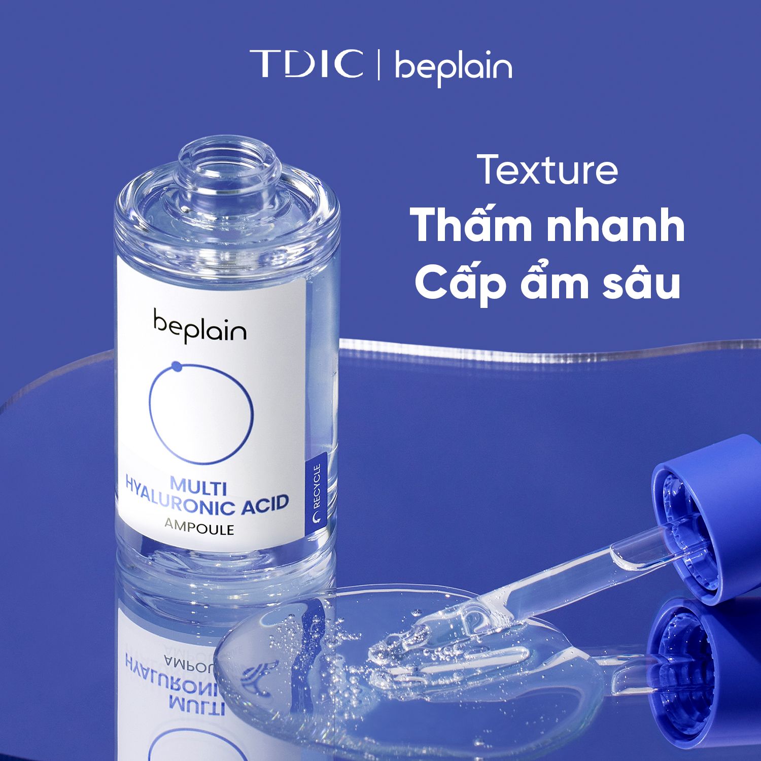  Tinh Chất Dưỡng Da Cấp Ẩm Sâu BEPLAIN Multi Hyaluronic Acid Ampoule 30ml 