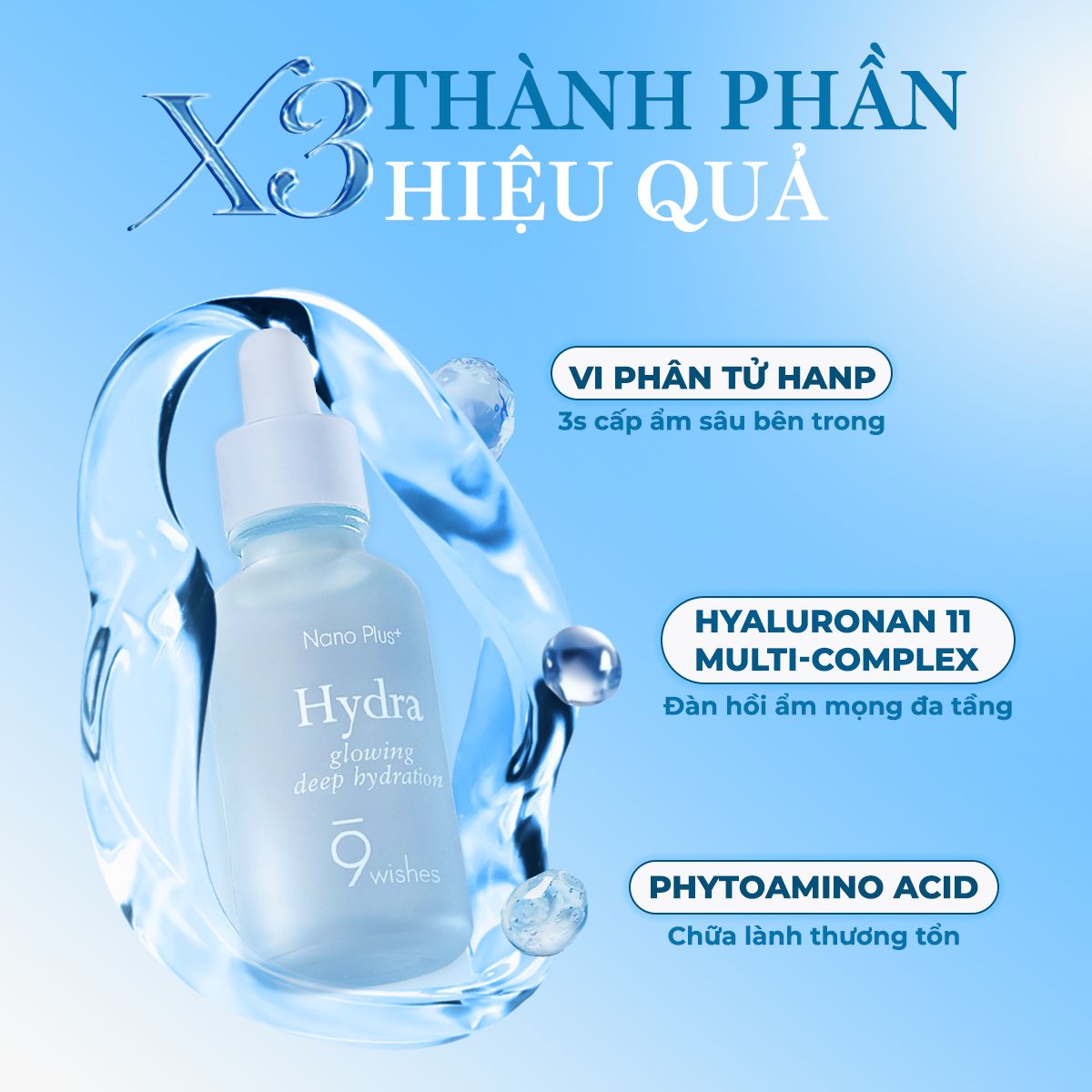  9 Wishes Tinh chất Hydra Ampule Nano Plus+ 30ml 