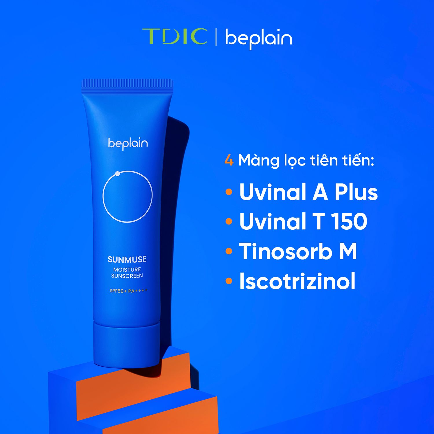  Kem Chống Nắng Hoá Học Dưỡng Ẩm BEPLAIN Sunmuse Moisture Sunscreen SPF50+ PA++++ 50ml 