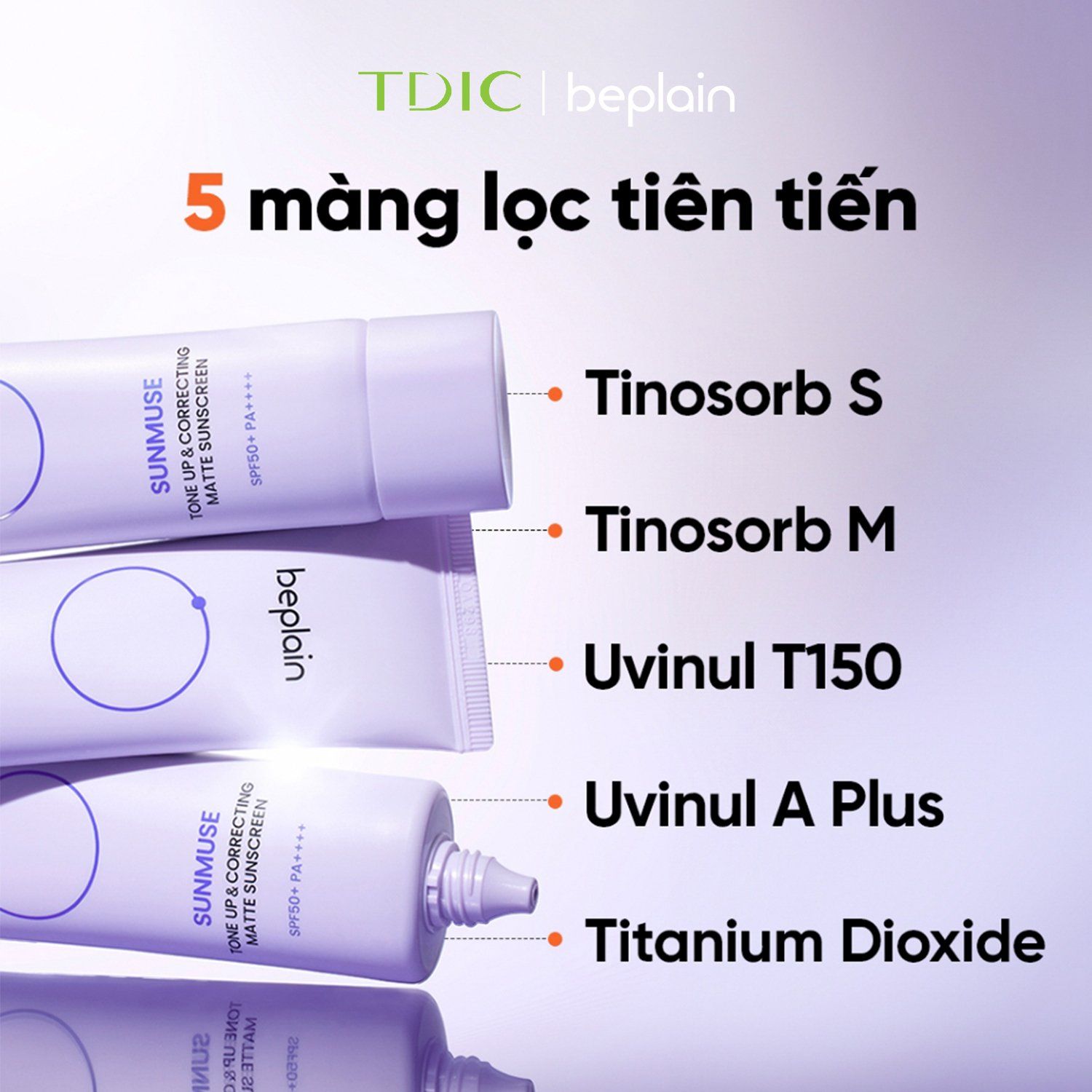  Kem chống nắng BEPLAIN Beplain Kem chống nắng Sunmuse Tone Up & Correcting Matte Sunscreen 