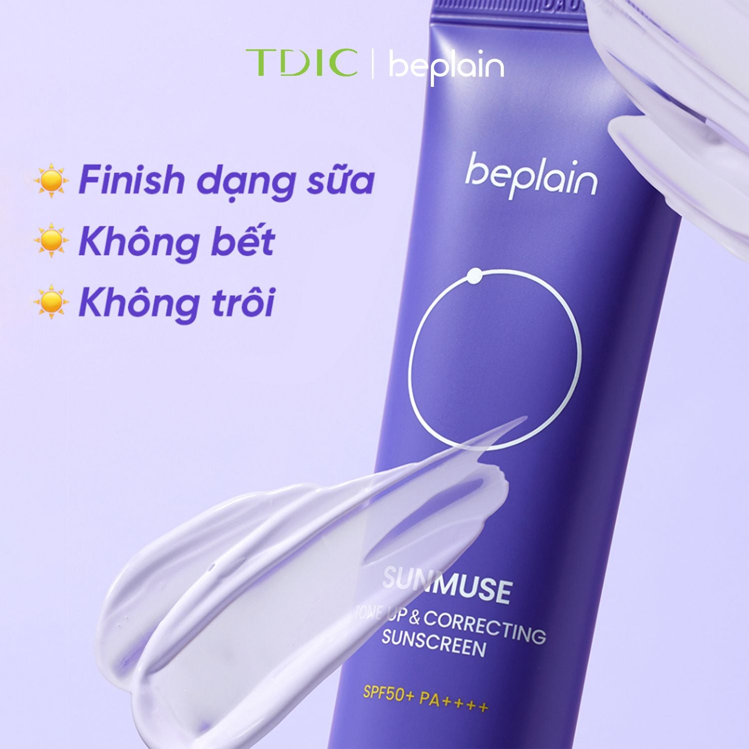  Kem Chống Nắng Nâng Tone & Hiệu Chỉnh Da BEPLAIN Sunmuse Tone Up & Correcting Sunscreen SPF50+ PA++++ 50ml 
