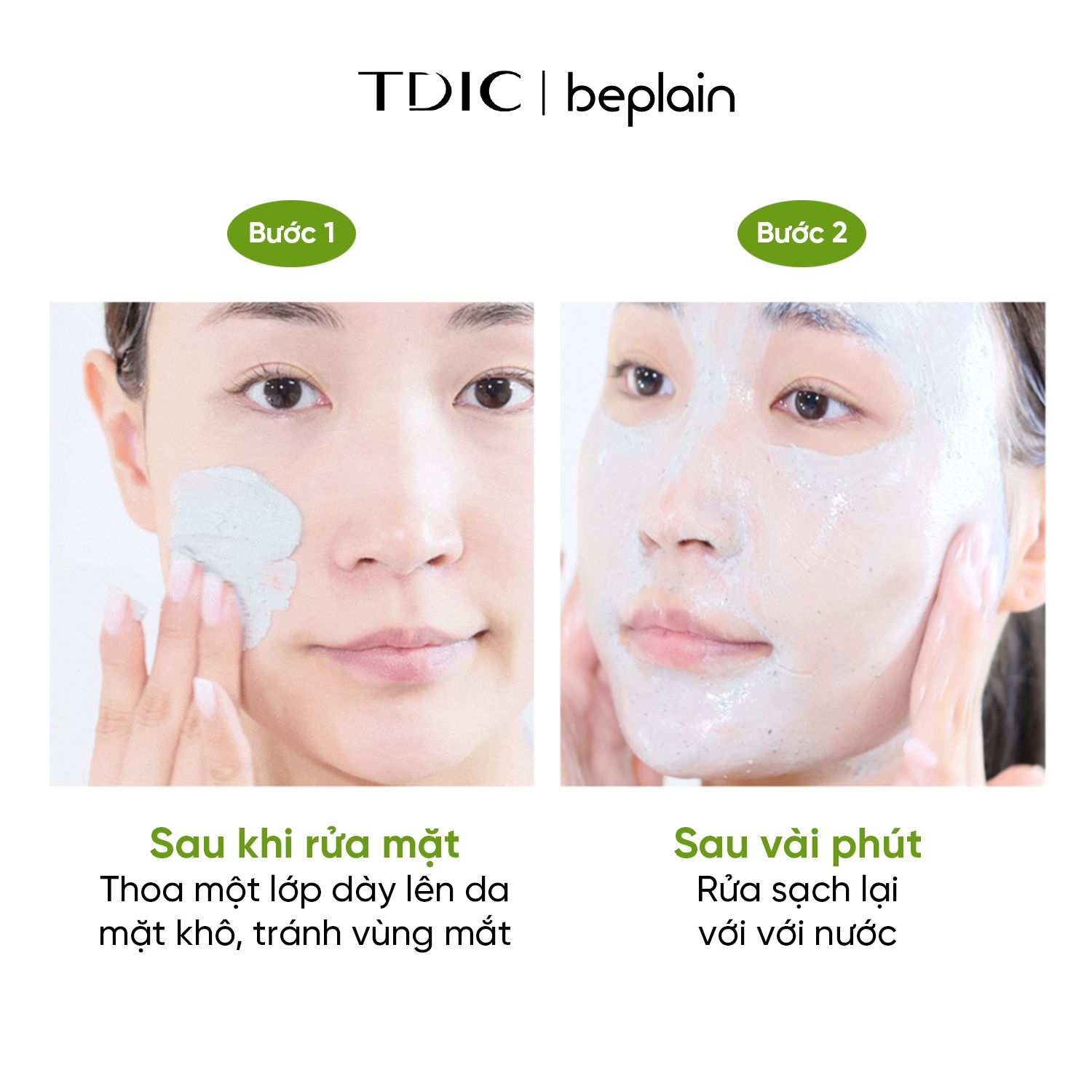  Mặt Nạ Đất Sét Sạch Sâu, Giảm Mụn Đầu Đen BEPLAIN Mung Bean Pore Clay Mask 120ml 