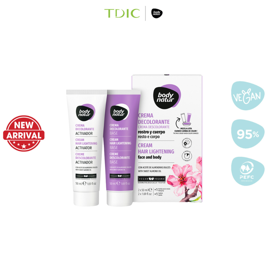  Kem làm nhạt màu lông Body Natur Cream Hair Lightening Face And Body 2x50ml 