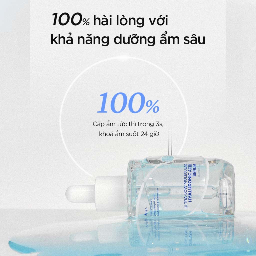  Tinh chất cấp nước chuyên sâu & căng bóng da Isntree Ultra-low Molecular Hyaluronic Acid Serum 50ml 