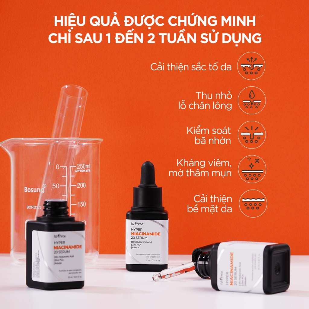  Tinh chất dưỡng sáng thu nhỏ lỗ chân lông Isntree Hyper Niacinamide 20% Serum 20ml 