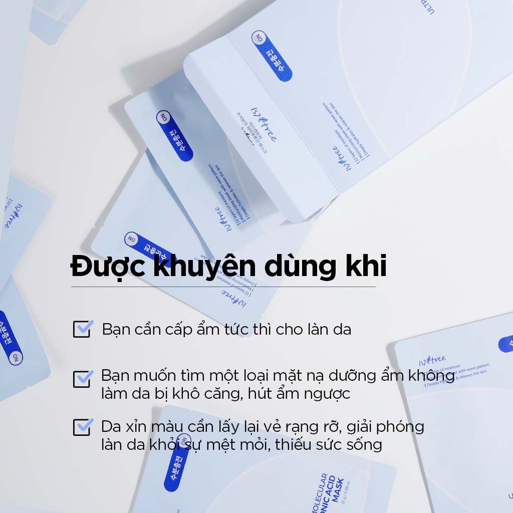  Mặt nạ HA siêu vi nano cấp ẩm chuyên sâu Isntree Ultra-low Molecular Hyaluronic Acid Mask 25g 
