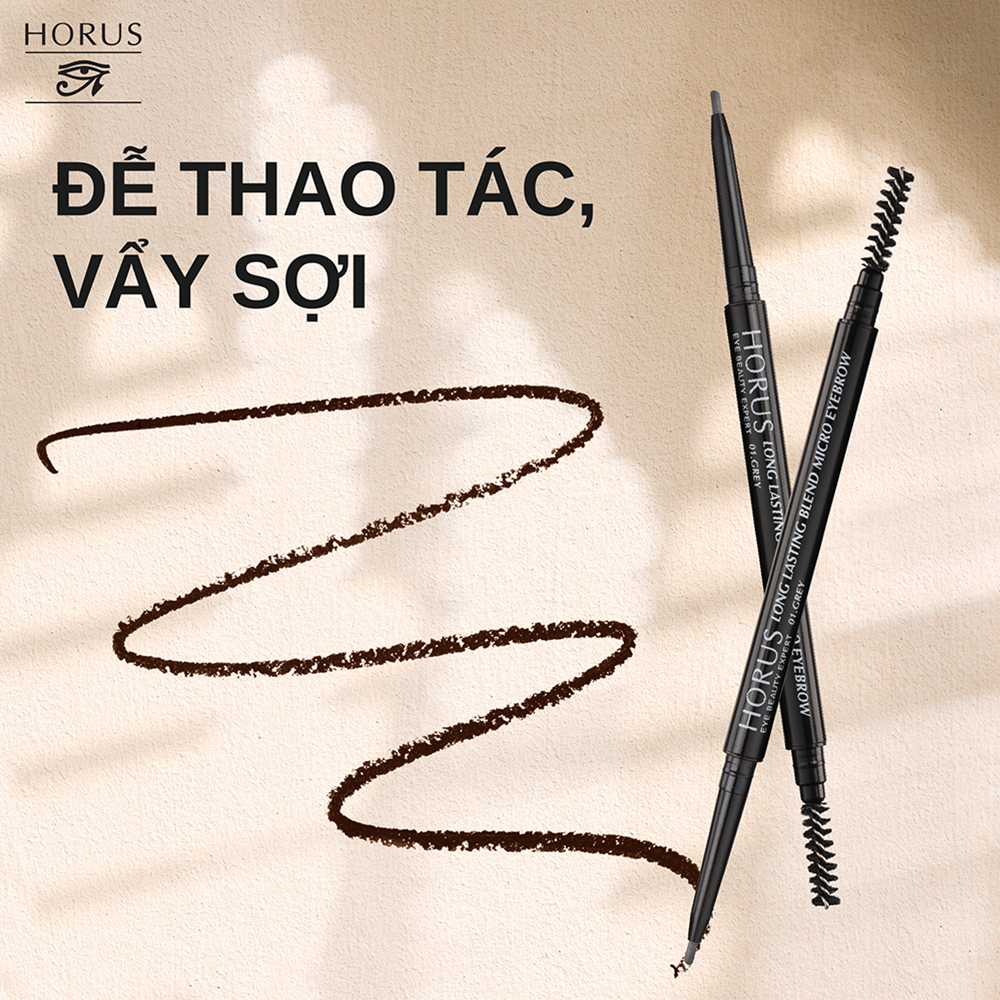  Horus Chì mày Eye Beauty Expert Long Lasting Blend Micro Eyebrow - # 01.Grey 