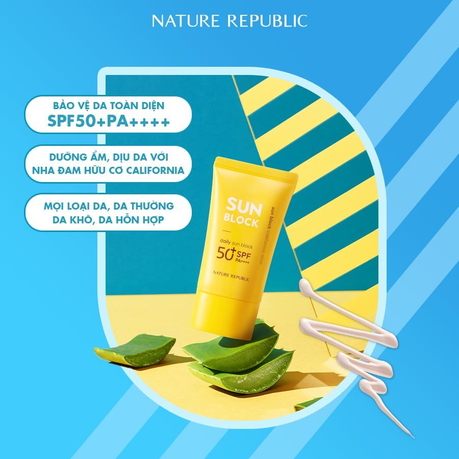  Nature Republic Kem chống nắng California Aloe Daily Sun Block SPF50+PA++++ 57ml 