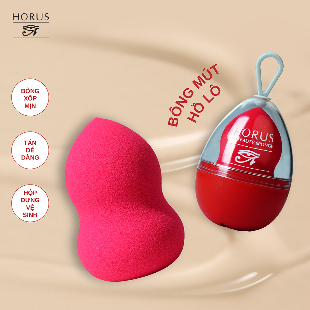  Horus Mút trang điểm 3D Beauty Sponge - Hình giọt nước màu đỏ 