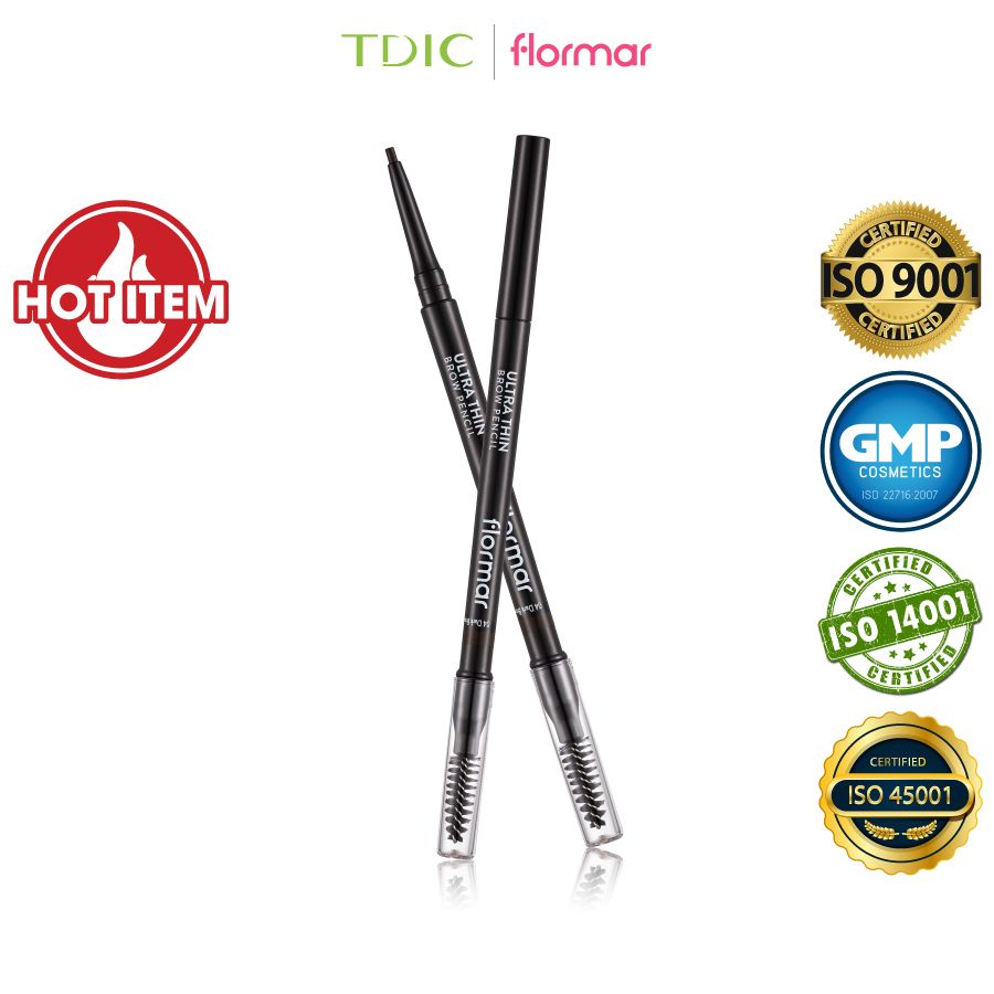  Flormar Chì kẻ mày Ultra Thin Brow Pencil #04 Dark Brown 0.14g 