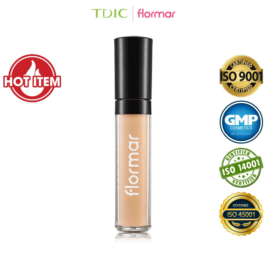  Flormar Che khuyết điểm Perfect Coverage Liquid Concealer # 30 Light 5ml 