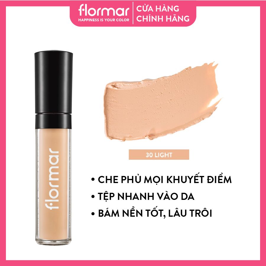  Flormar Che khuyết điểm Perfect Coverage Liquid Concealer # 30 Light 5ml 