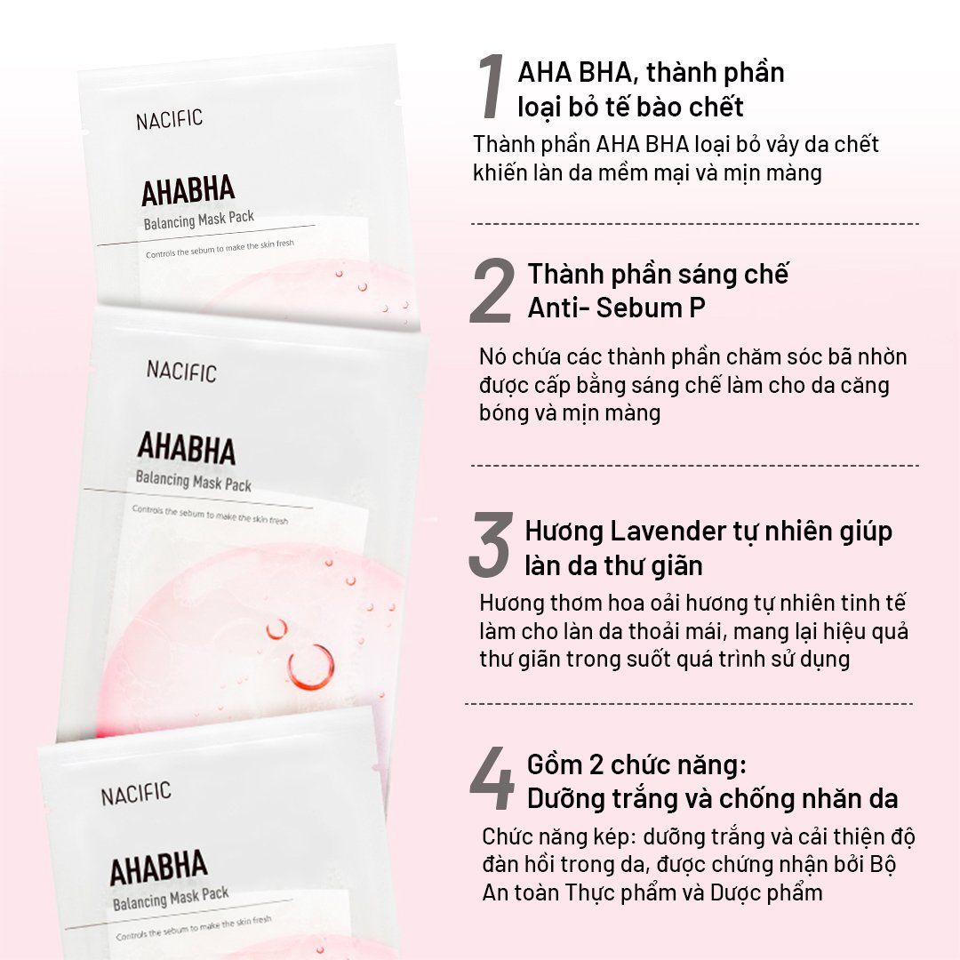  Nacific Mặt nạ AHA-BHA Balancing Mask Pack 30g 