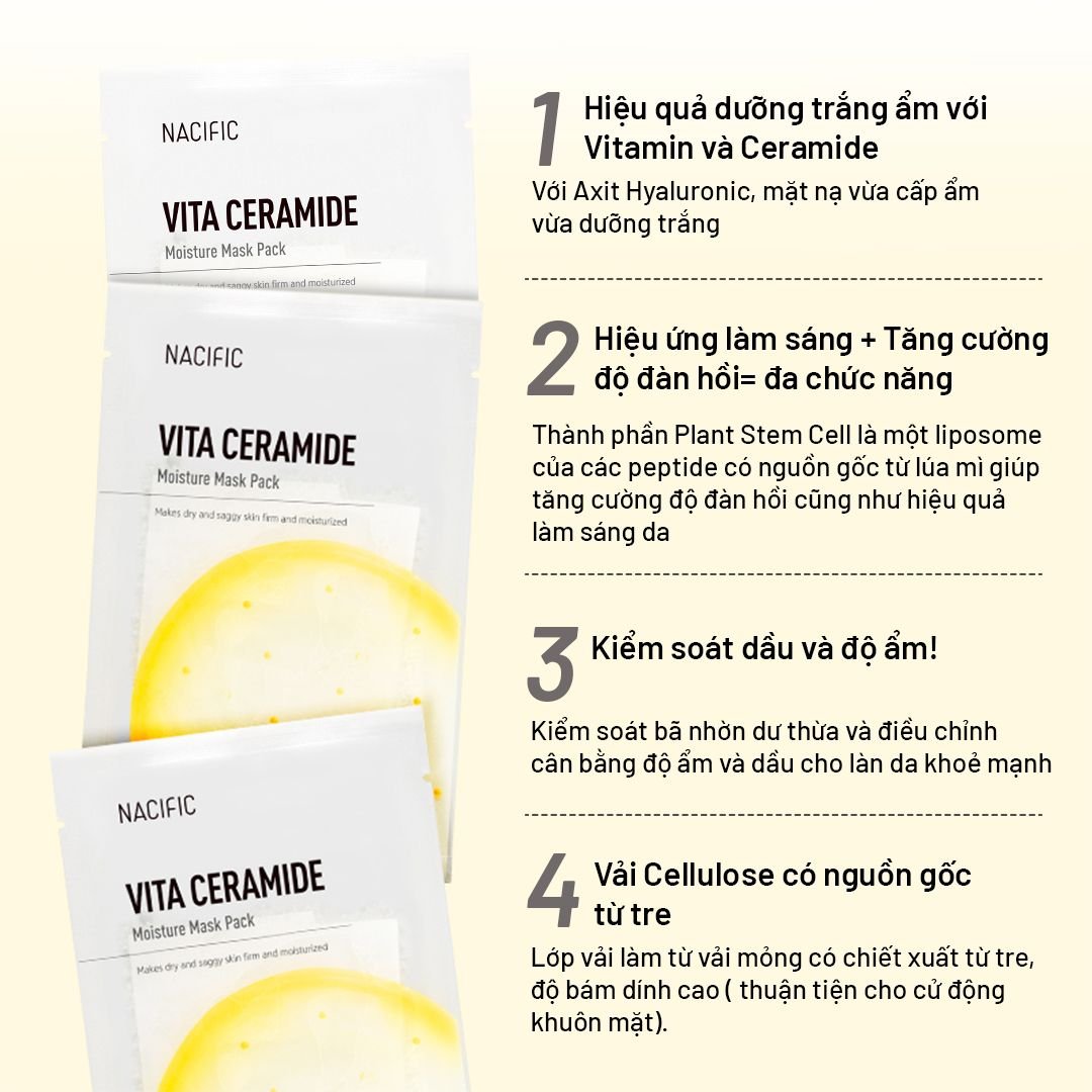  Nacific Mặt nạ Vita Ceramide Moisture Mask Pack 30g 
