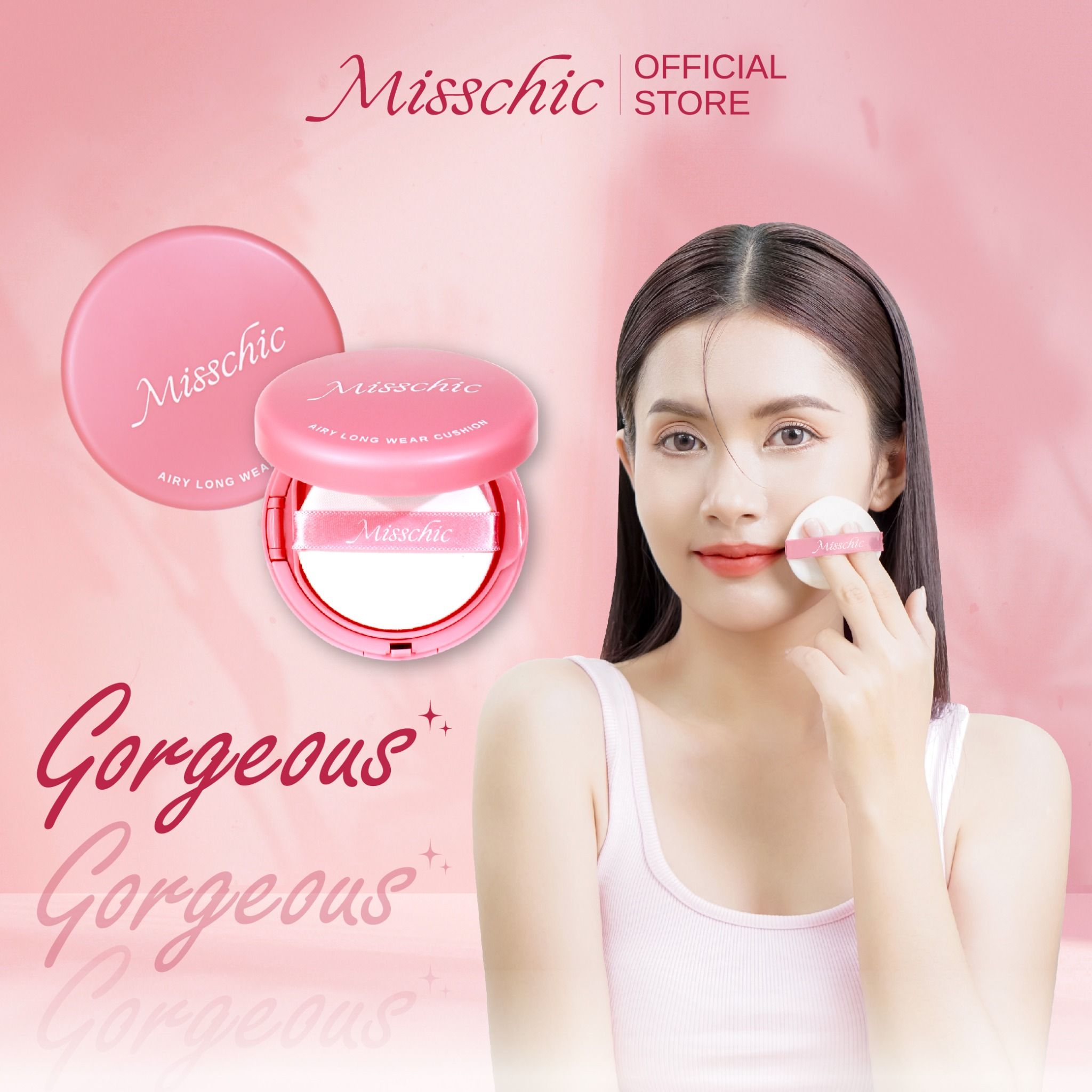 Misschic Phấn Nước Gorgeous Airy Long Wear Cushion 13g 02. Medium Beige 