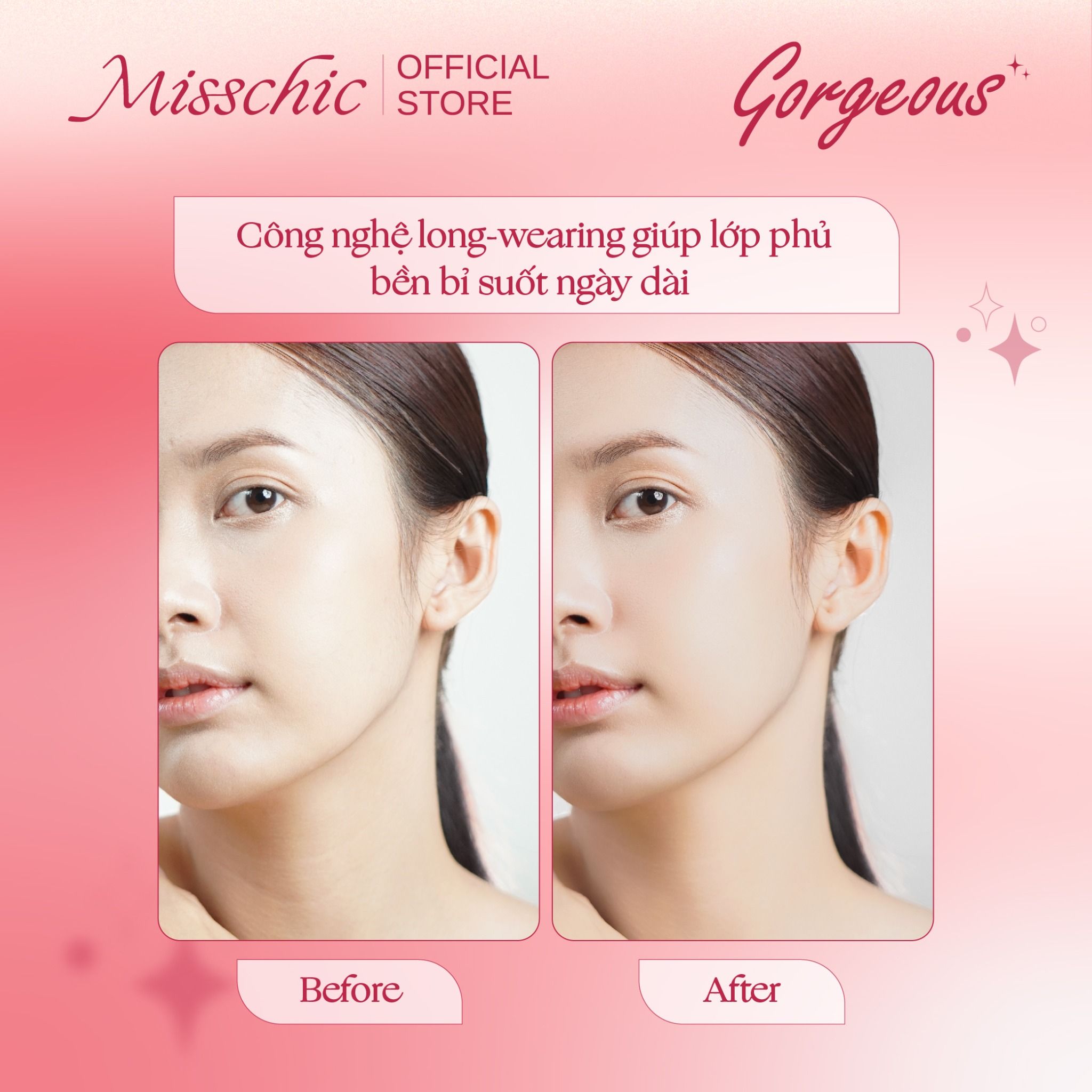  Misschic Phấn Nước Gorgeous Airy Long Wear Cushion 13g 02. Medium Beige 