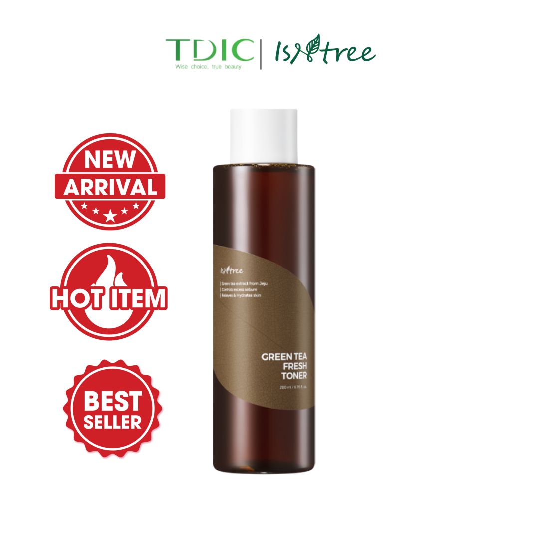  Nước hoa hồng Trà Xanh kiểm soát dầu nhờn và làm dịu Isntree Green Tea Fresh Toner 200ml 
