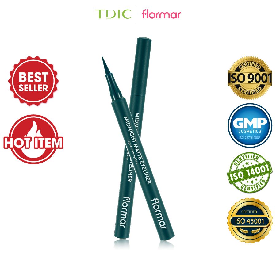  Flormar Bút kẻ mắt Midnight Matte Eyeliner #04 Green 1ml 
