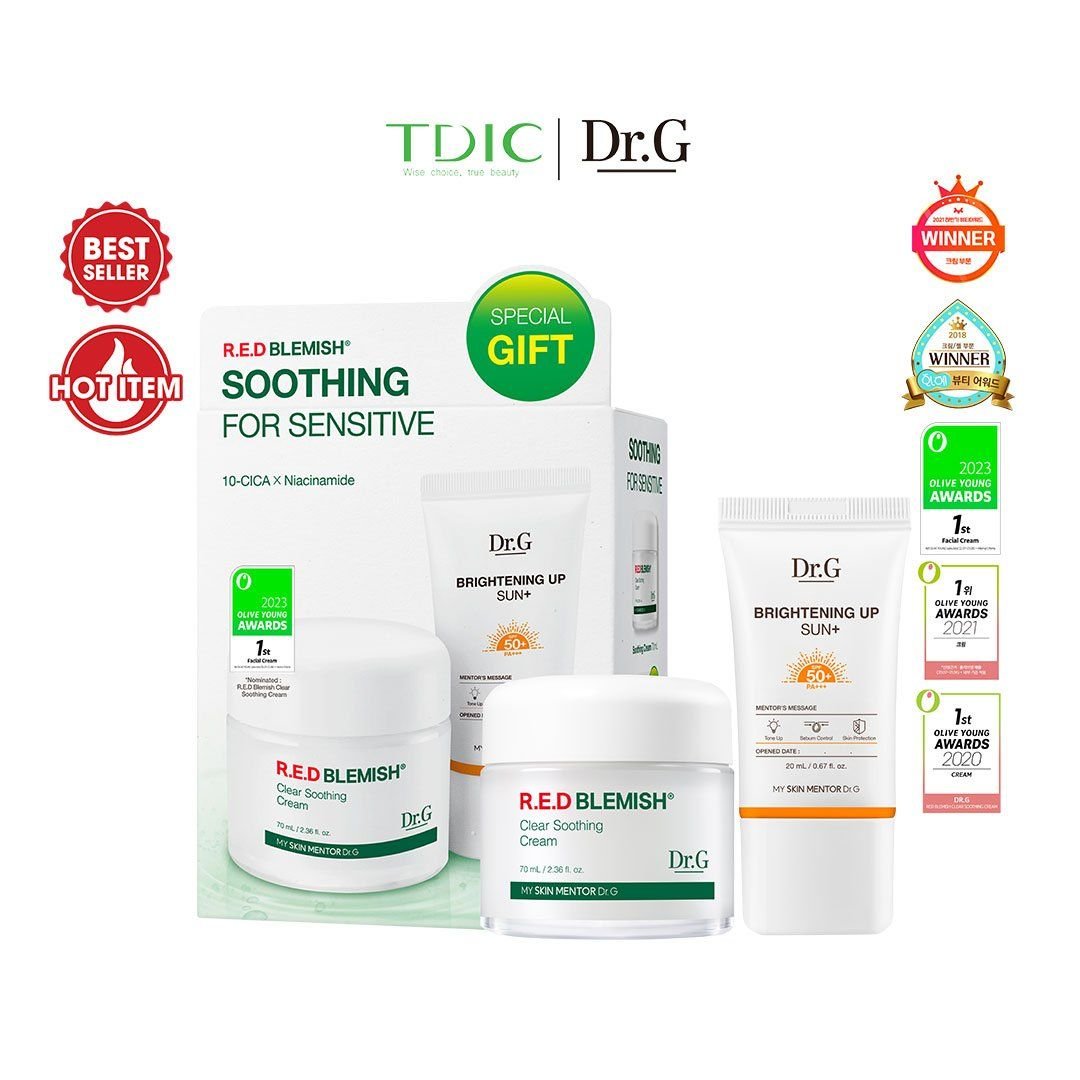  Dr.G Bộ chăm sóc da R.E.D BLEMISH Clear Soothing Cream Bonus Set 