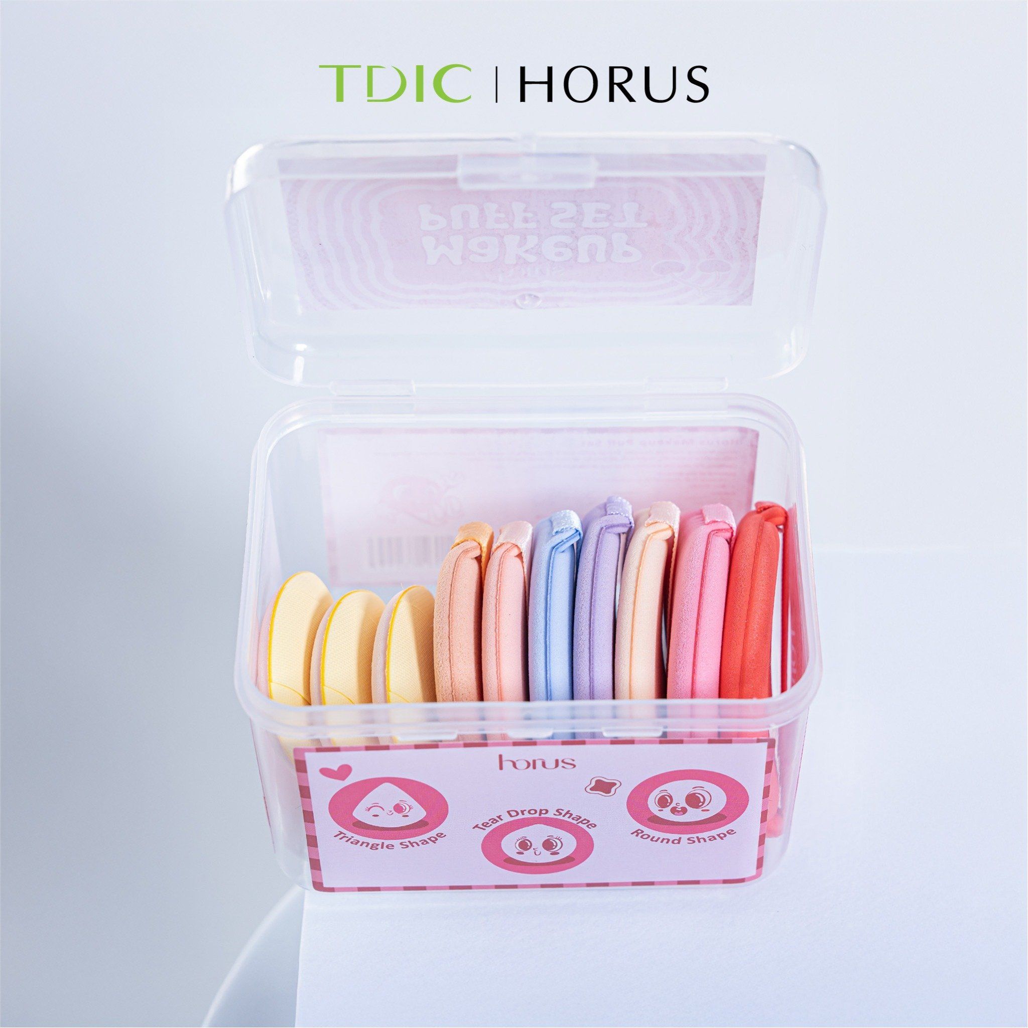  Horus Bộ 10 bông mút trang điểm Makeup Puff Set đa năng nhiều size 