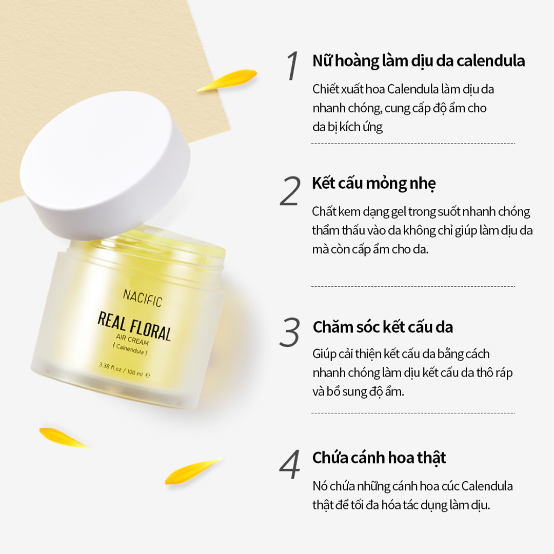  Nacific Kem dưỡng Real Floral Air Cream Calendula 100ml 