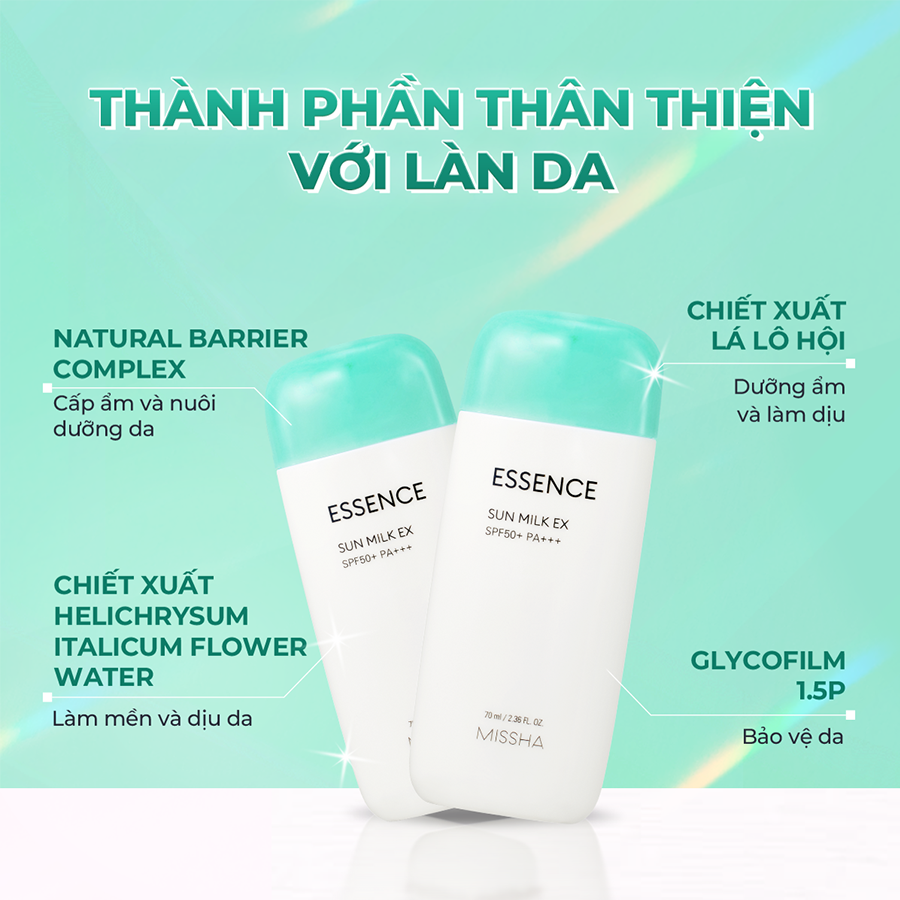  Missha Kem chống nắng All Around Safe Block Essence Sun Milk SPF50+ PA++++ 70ml 