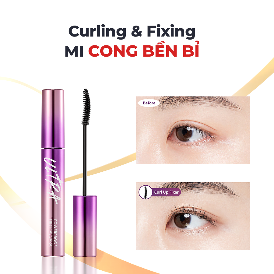  Missha Chuốt mi Ultra Powerproof Thin Mascara Curling & Fixing 9g 
