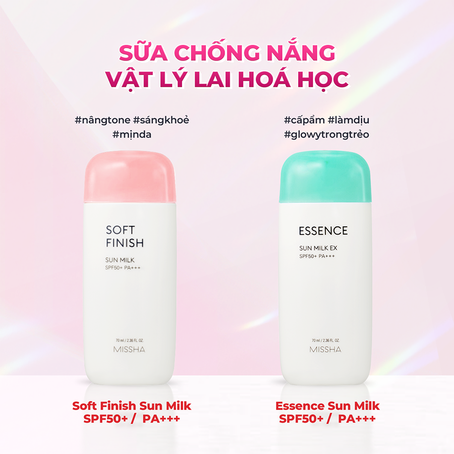  Missha Kem chống nắng All Around Safe Block Soft Finish Sun Milk SPF50+ PA+++ 70ml 